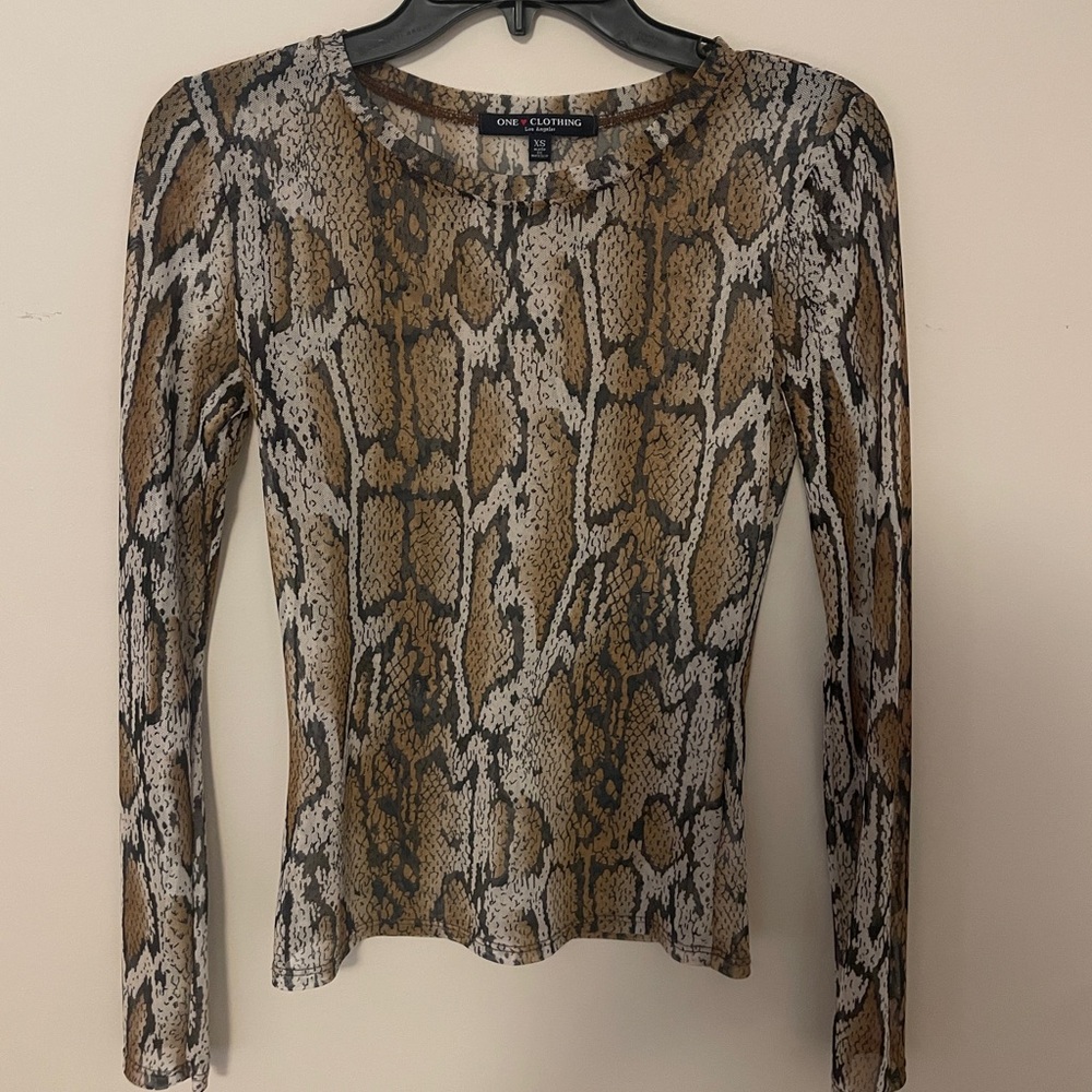 Leopard Print Sheer Top